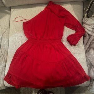 Steve Madden Vibrant Red One-Shoulder Dress